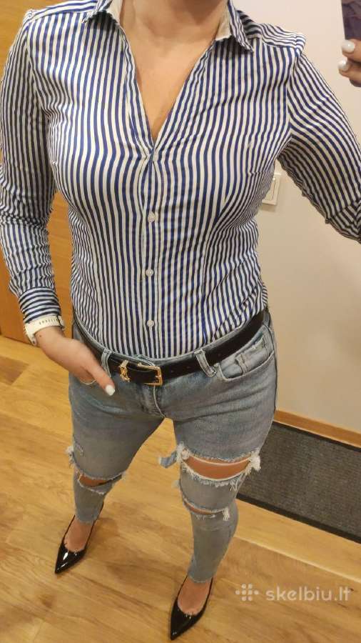 H&m dryžuoti, įliemenuoti, marškiniai - nuotraukos Nr. 7