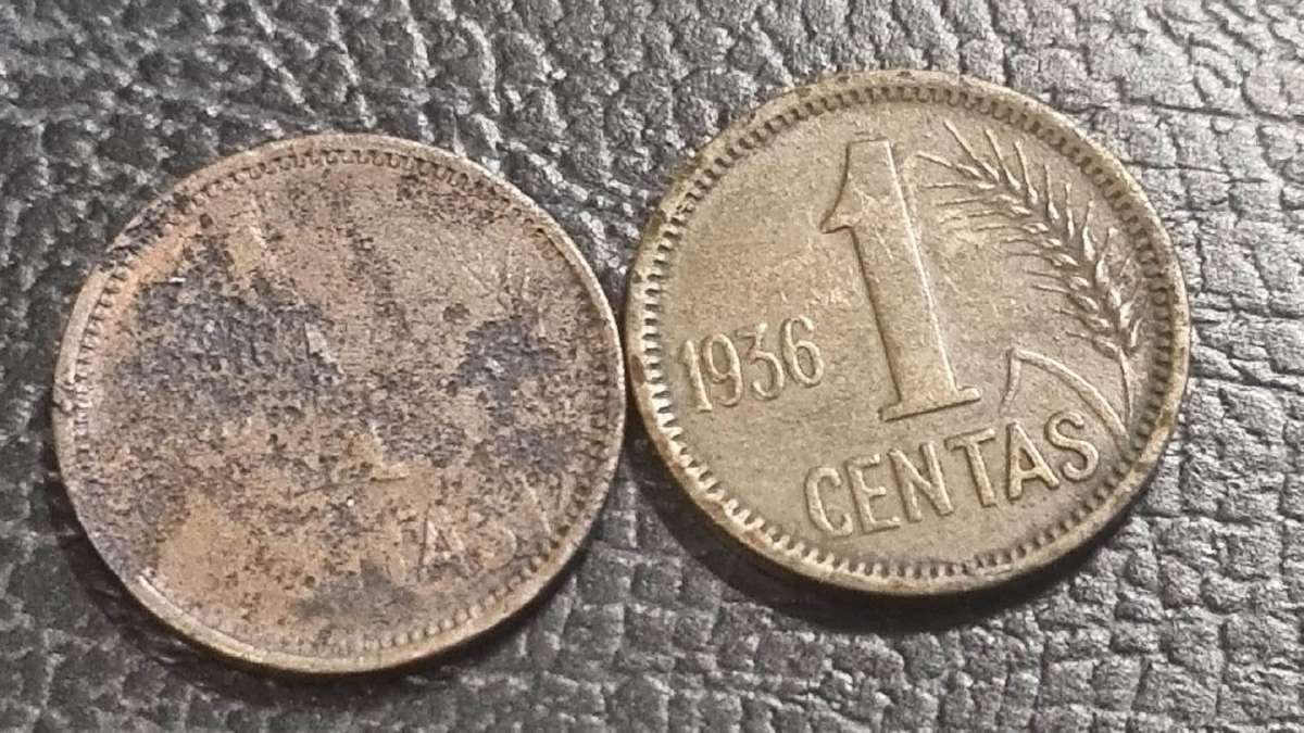Parduodamas 1 centas 1936m. "gesintas", naikintas