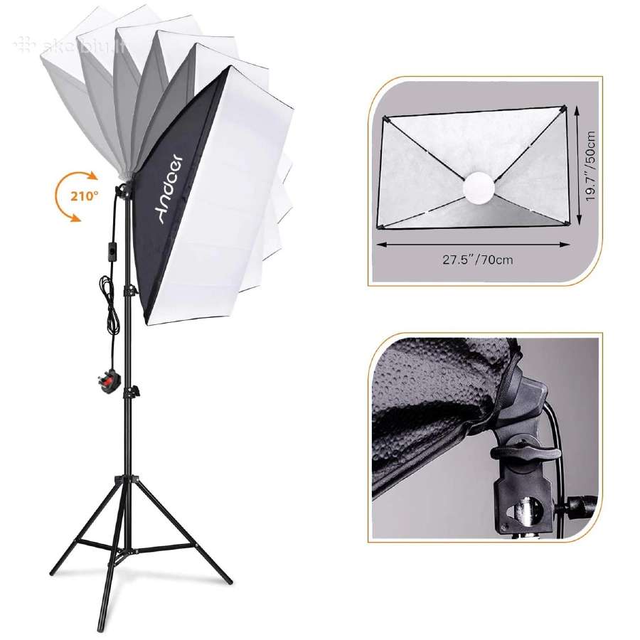 LED softbox valdomi pulteliu 2800-5700k - nuotraukos Nr. 4