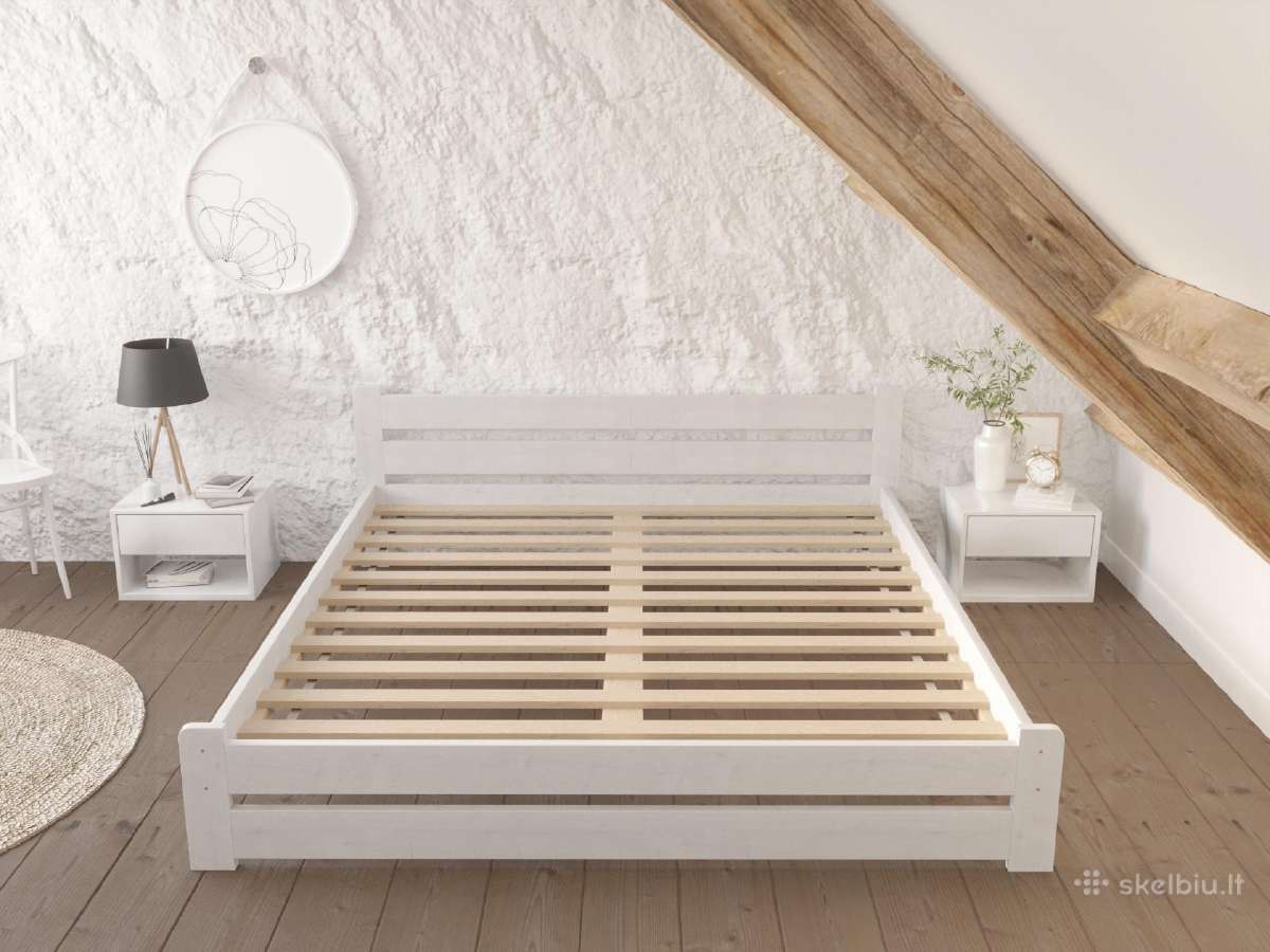 Nauja medine natūralaus medžio masyvo lova 120x200 - nuotraukos Nr. 3
