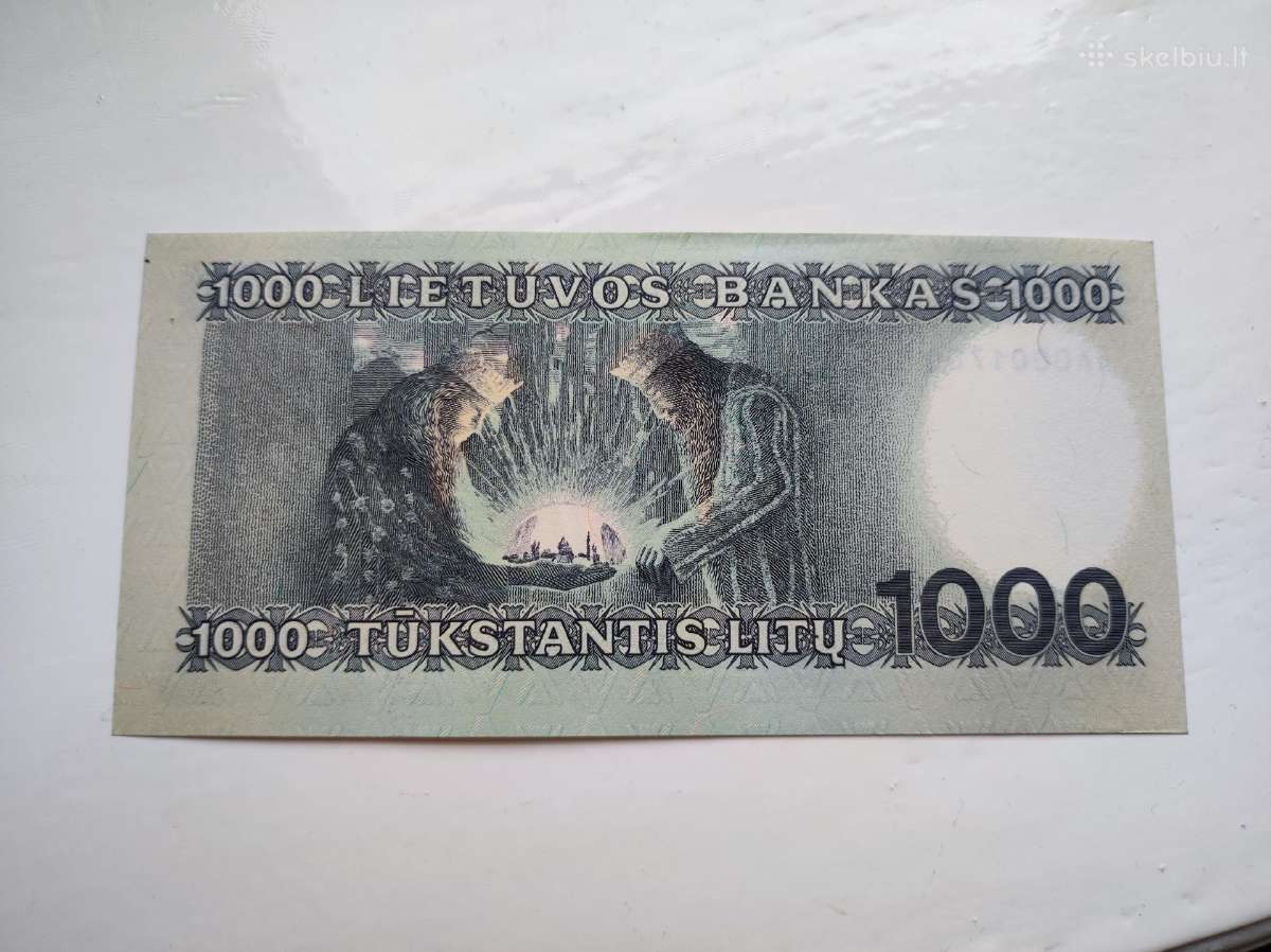 1000 litų 1991 metų Unc - nuotraukos Nr. 2