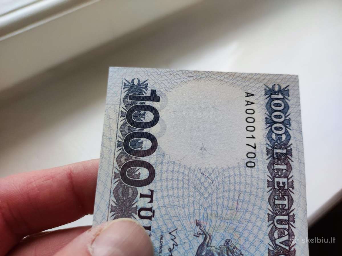 1000 litų 1991 metų Unc - nuotraukos Nr. 3