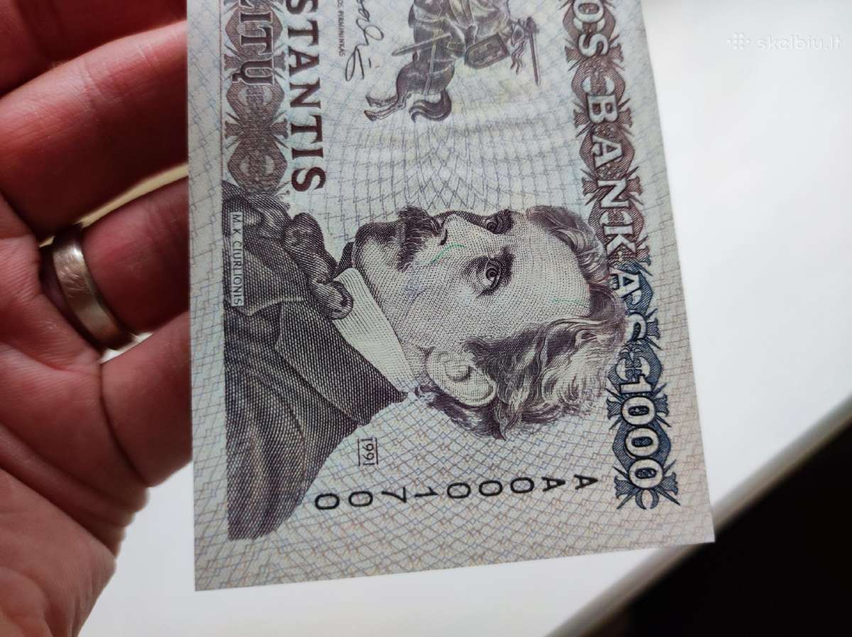 1000 litų 1991 metų Unc - nuotraukos Nr. 5