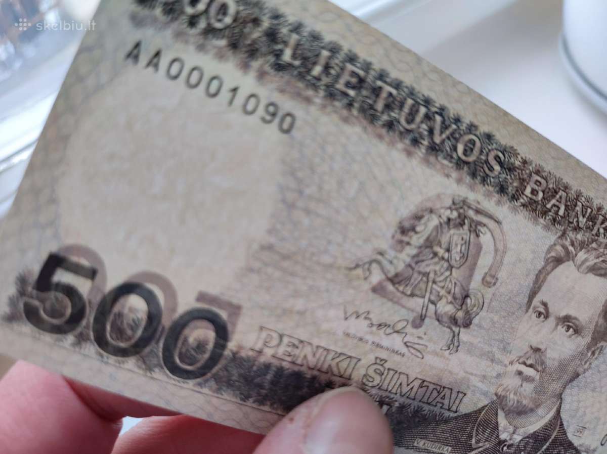 500 litų 1991 metų Unc - nuotraukos Nr. 3