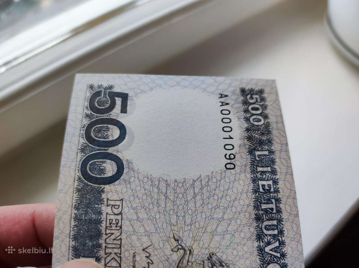 500 litų 1991 metų Unc - nuotraukos Nr. 4