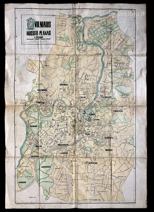 Senovinis 1940 m. Vilniaus planas žemėlapis - nuotraukos Nr. 2