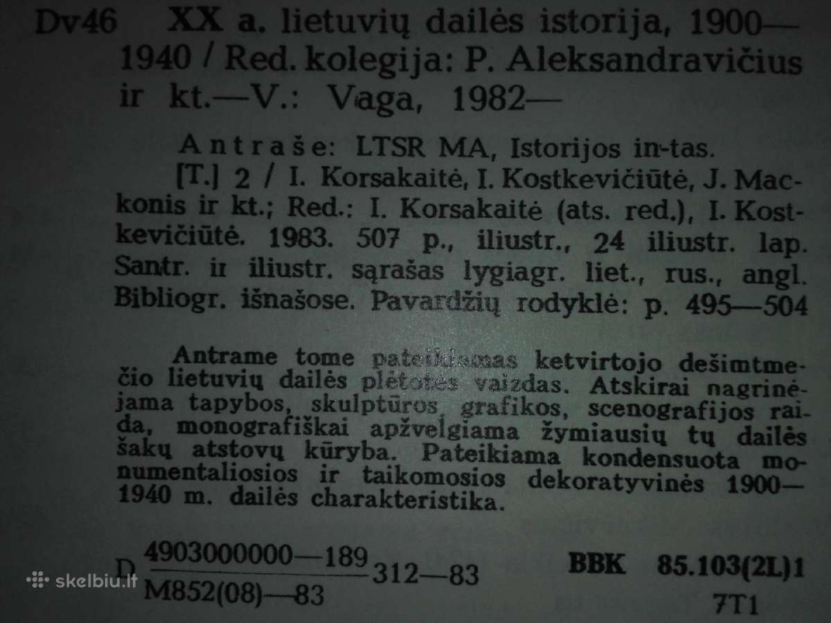 207. XX a. Lietuvių Dailės Istorija 1900 -1940 - nuotraukos Nr. 8