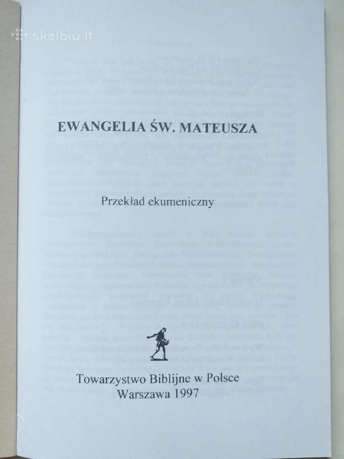 Evangelija pagal Matą. Ekumeninis vertimas lenkų k - nuotraukos Nr. 2