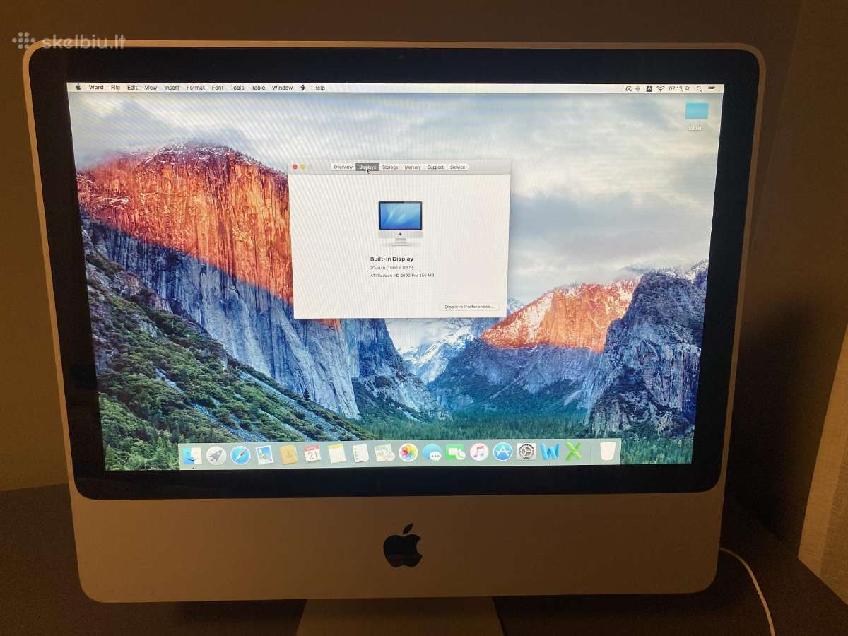 iMac (2008) 20 inch 2,66 GHz, 4gb/ 1tb SSD - nuotraukos Nr. 3