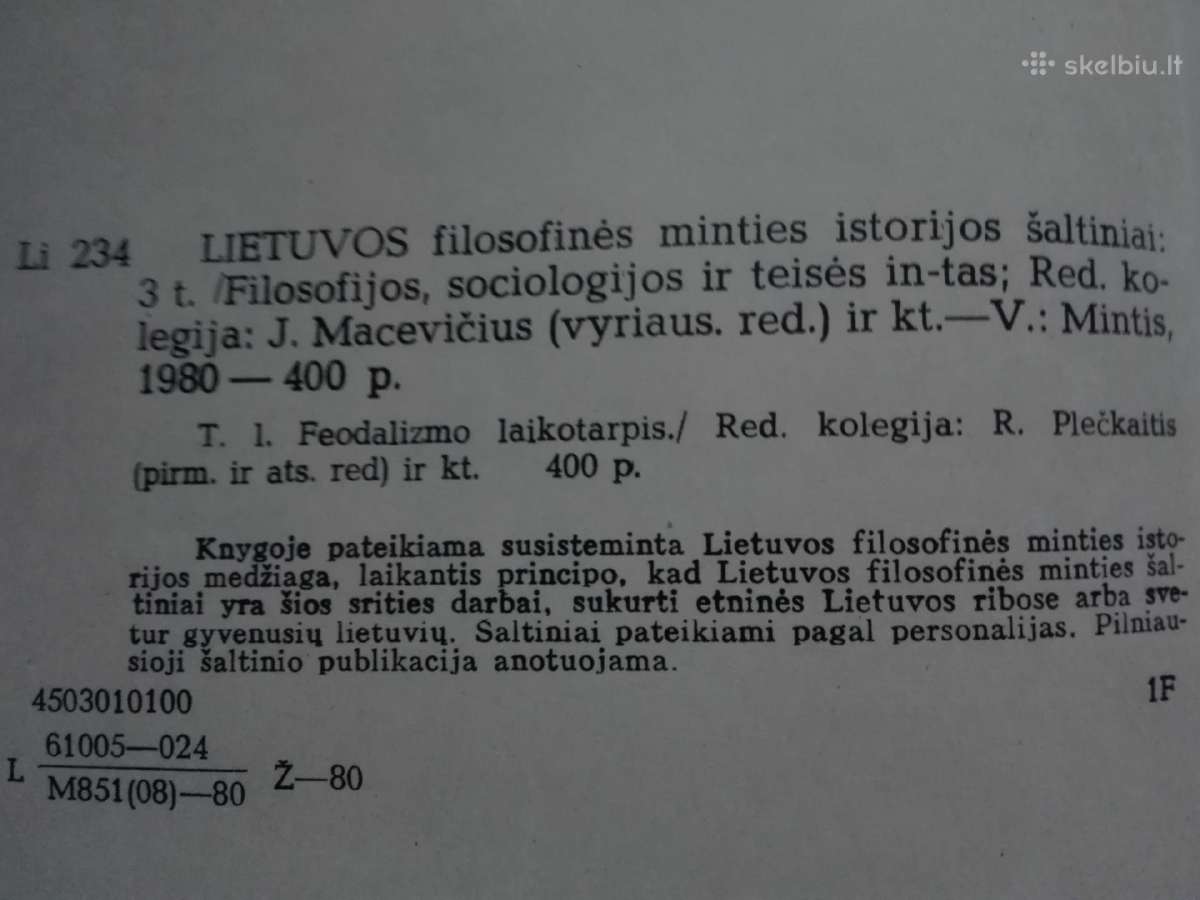 Lietuvos Filosofinės Minties Istorijos Šaltiniai - nuotraukos Nr. 3