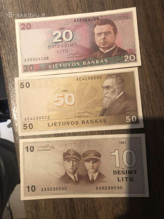 Brangiai perku 1991, 1993 m. lietuviskus litus