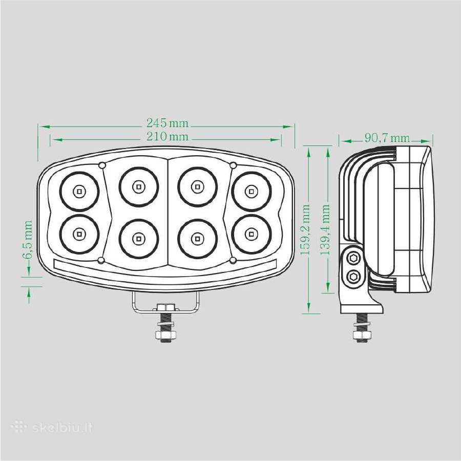 LED sertifikuotas žibintas 64w su Drl juosta Emc - nuotraukos Nr. 3