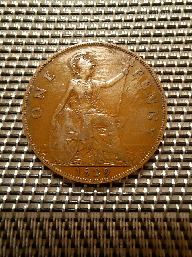 1 centas 1929 Penny - Anglija - nuotraukos Nr. 2