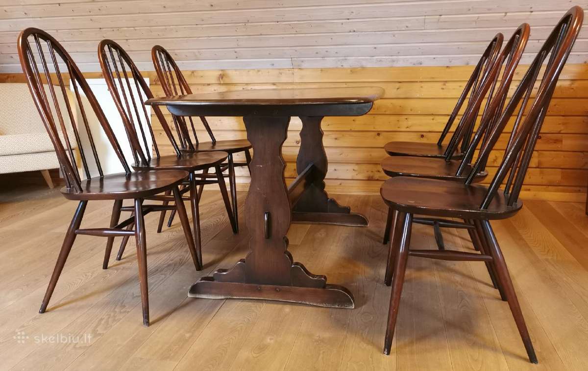 Ercol Mid Century valgomojo komplektas - nuotraukos Nr. 2