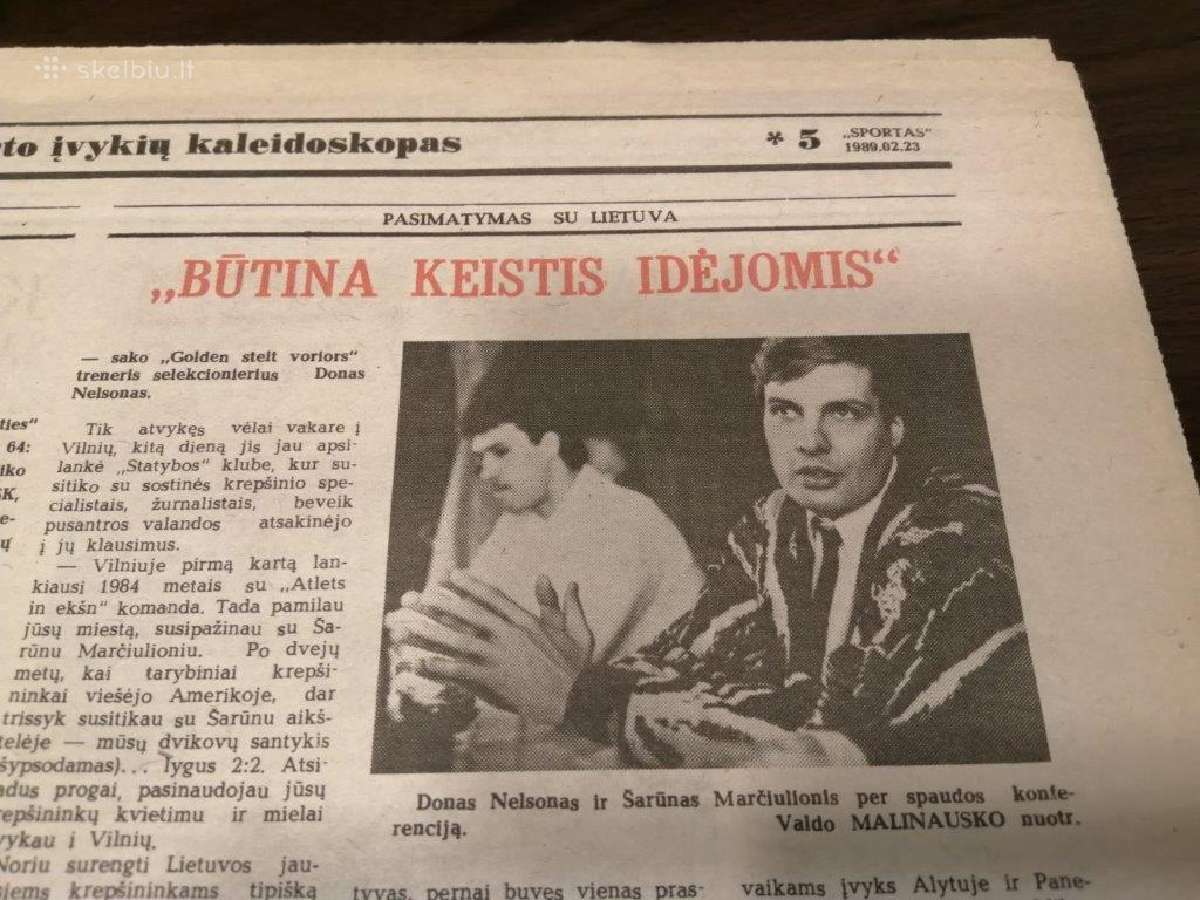 Laikraštis Sportas 1989 metai - nuotraukos Nr. 3