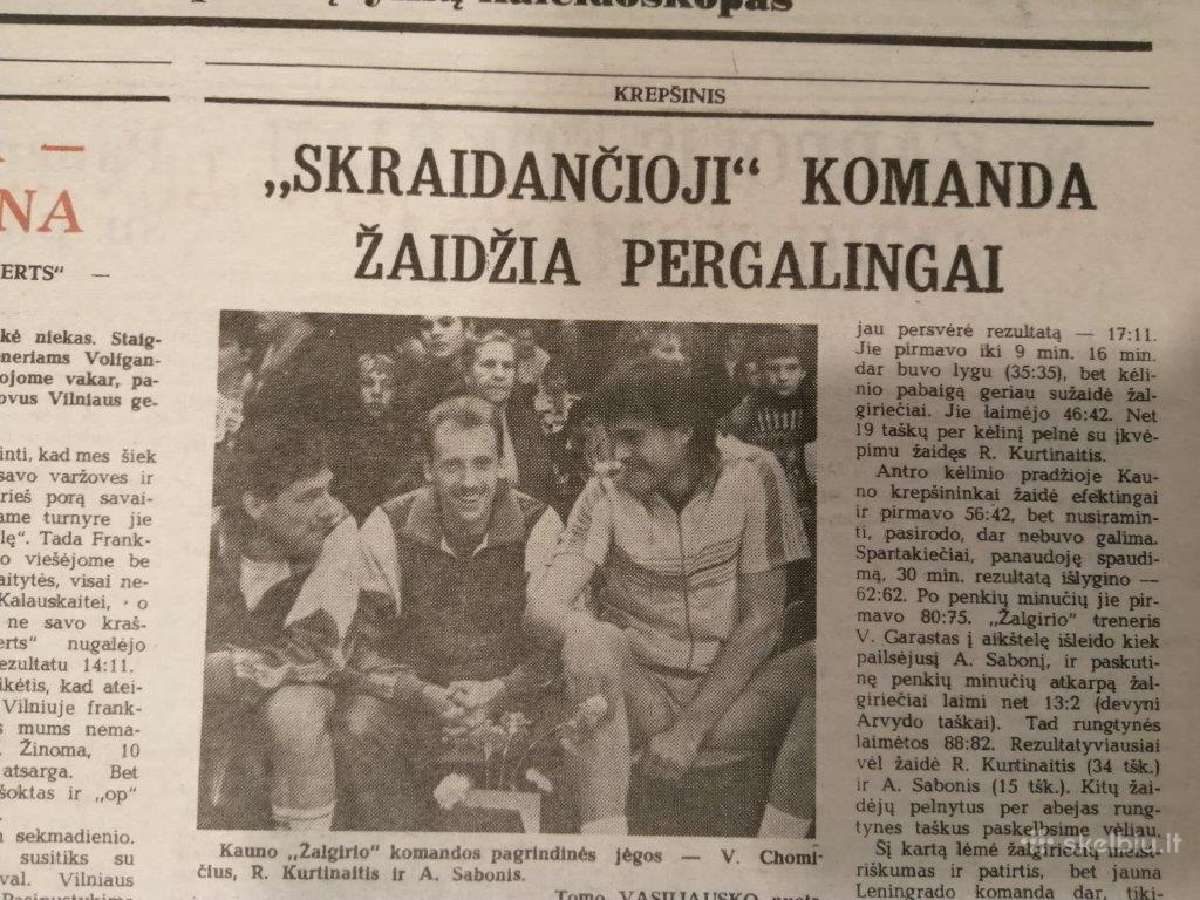 Laikraštis Sportas 1989 metai - nuotraukos Nr. 6