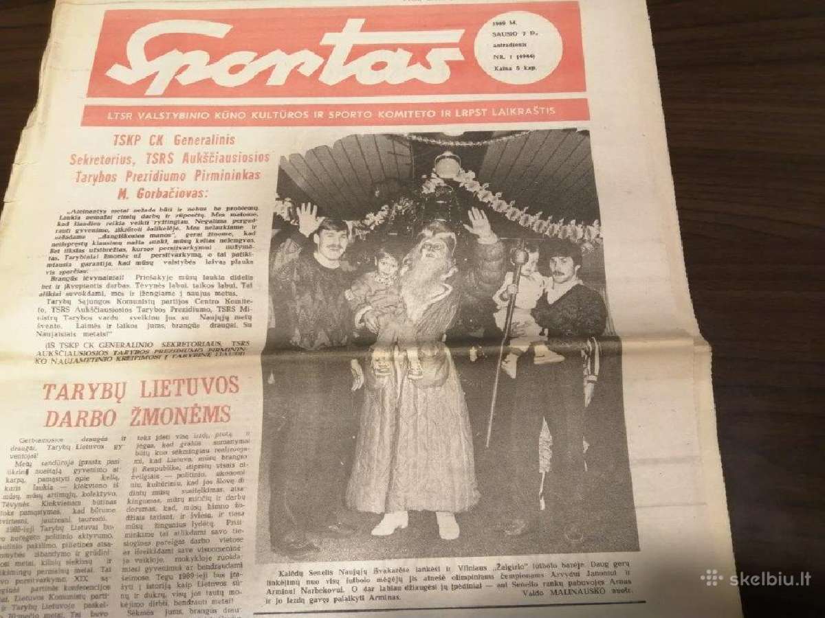 Laikraštis Sportas 1989 metai - nuotraukos Nr. 7