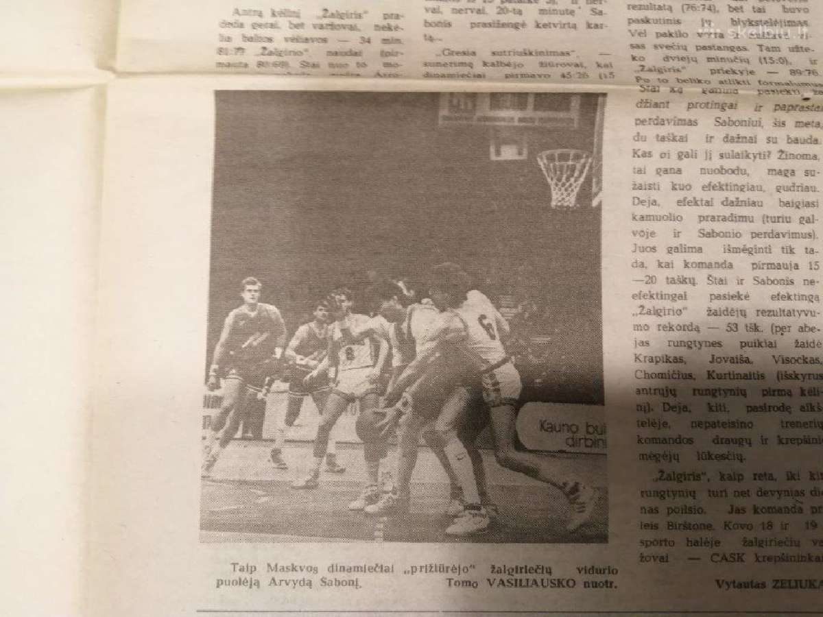 Laikraštis Sportas 1989 metai - nuotraukos Nr. 14