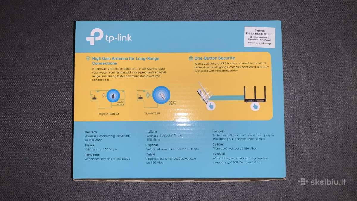 Adapteris Tp-link Tl-wn722n 150mbps - nuotraukos Nr. 2