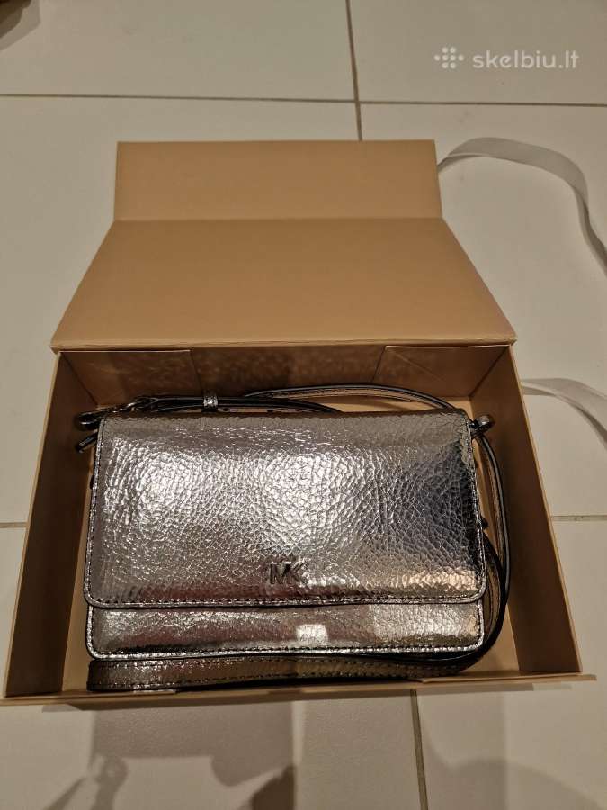 Michael Kors delninė-piniginė, sidabro spalvos, bl