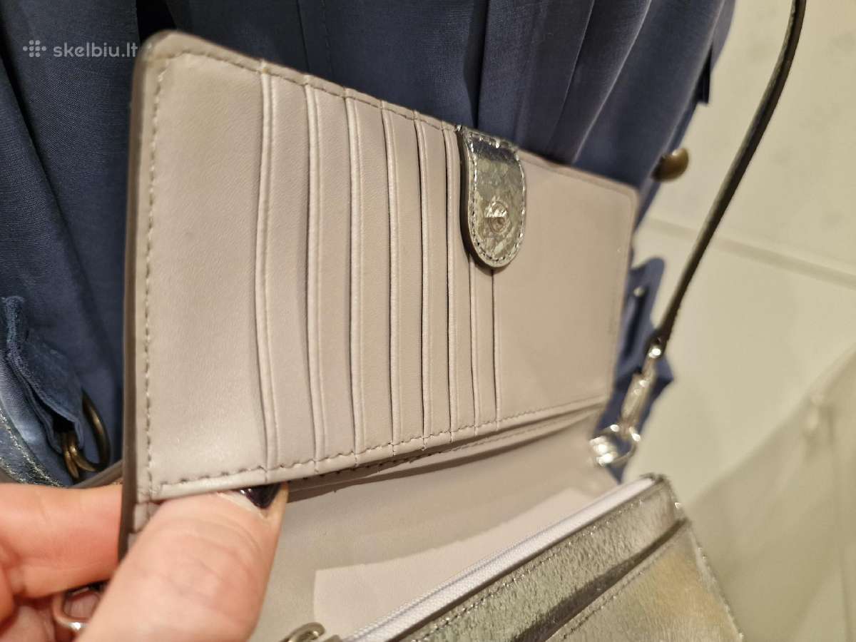 Michael Kors delninė-piniginė, sidabro spalvos, bl - nuotraukos Nr. 11