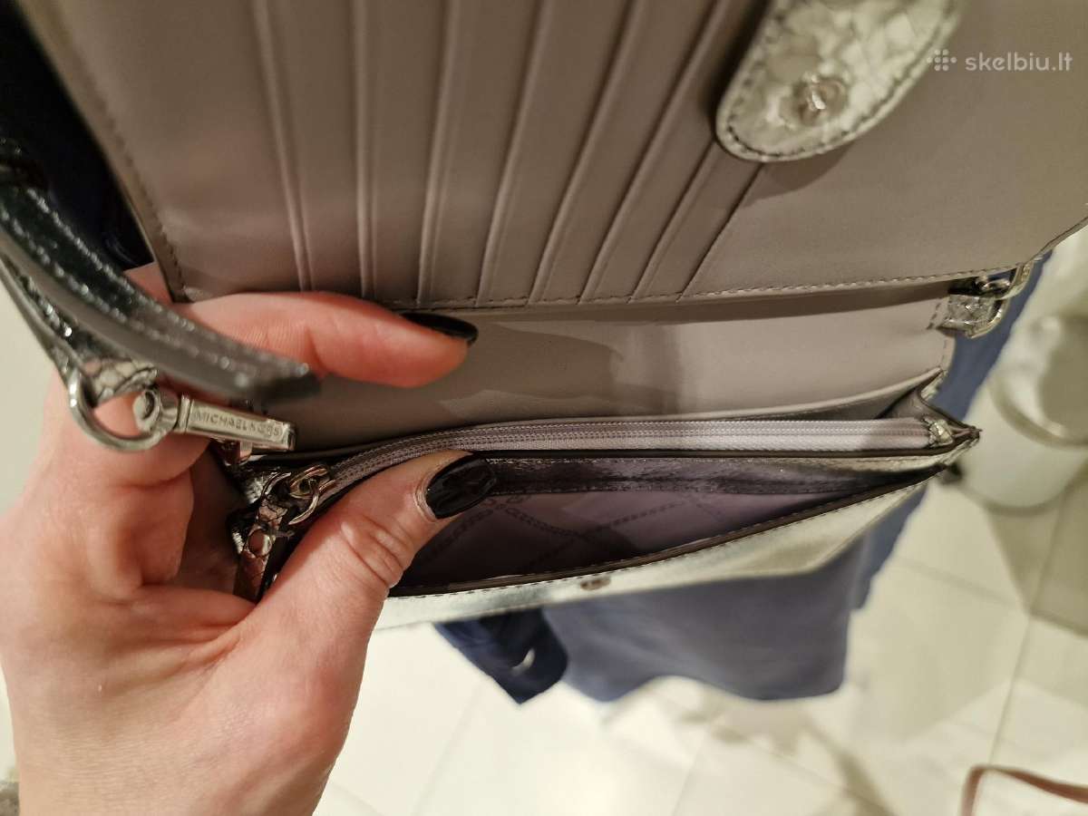 Michael Kors delninė-piniginė, sidabro spalvos, bl - nuotraukos Nr. 15
