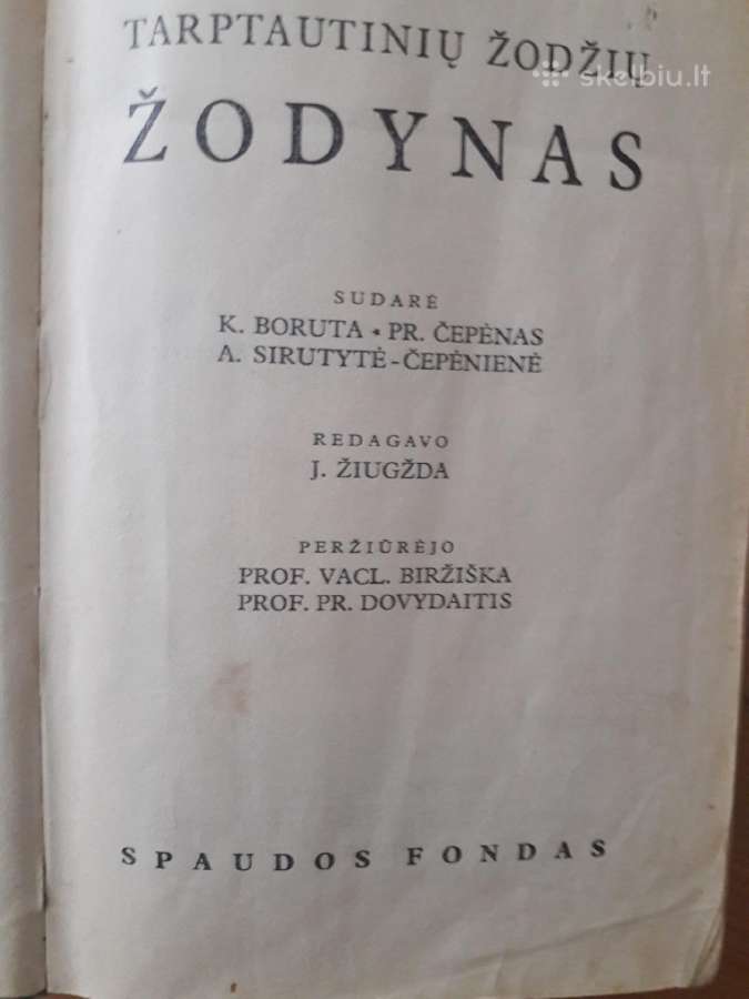 Tarptautiniu zodziu zodynas 1936m.