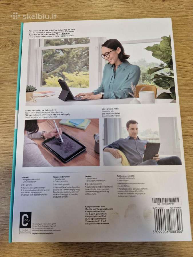 Logitech slim folio klaviaturos iPad 9/8/7 - nuotraukos Nr. 2