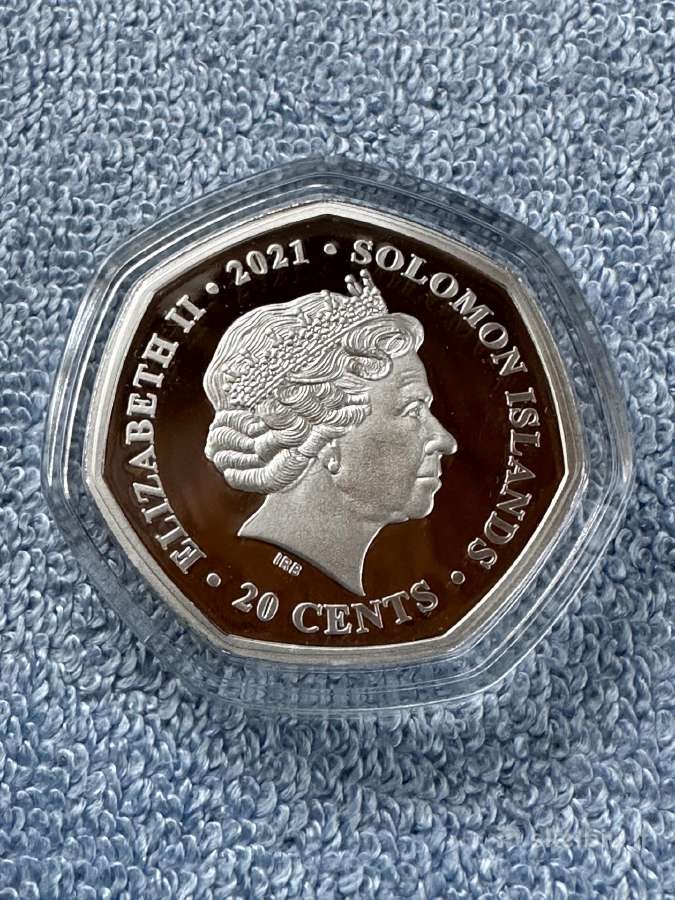 Moneta Solomon isl. 2021m. 20 centu, cu-ni - nuotraukos Nr. 2