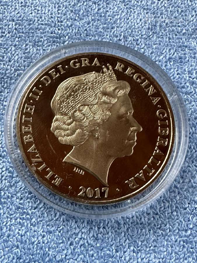 Moneta Gibraltar 2017m. 1 krona, cu-ni - nuotraukos Nr. 2
