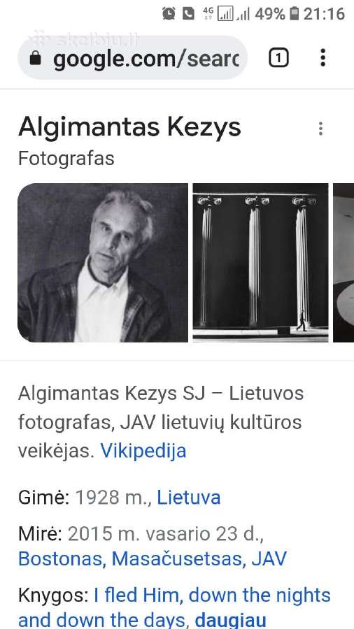 Fotografo Algimanto Kezio dedikacija JAV - nuotraukos Nr. 8