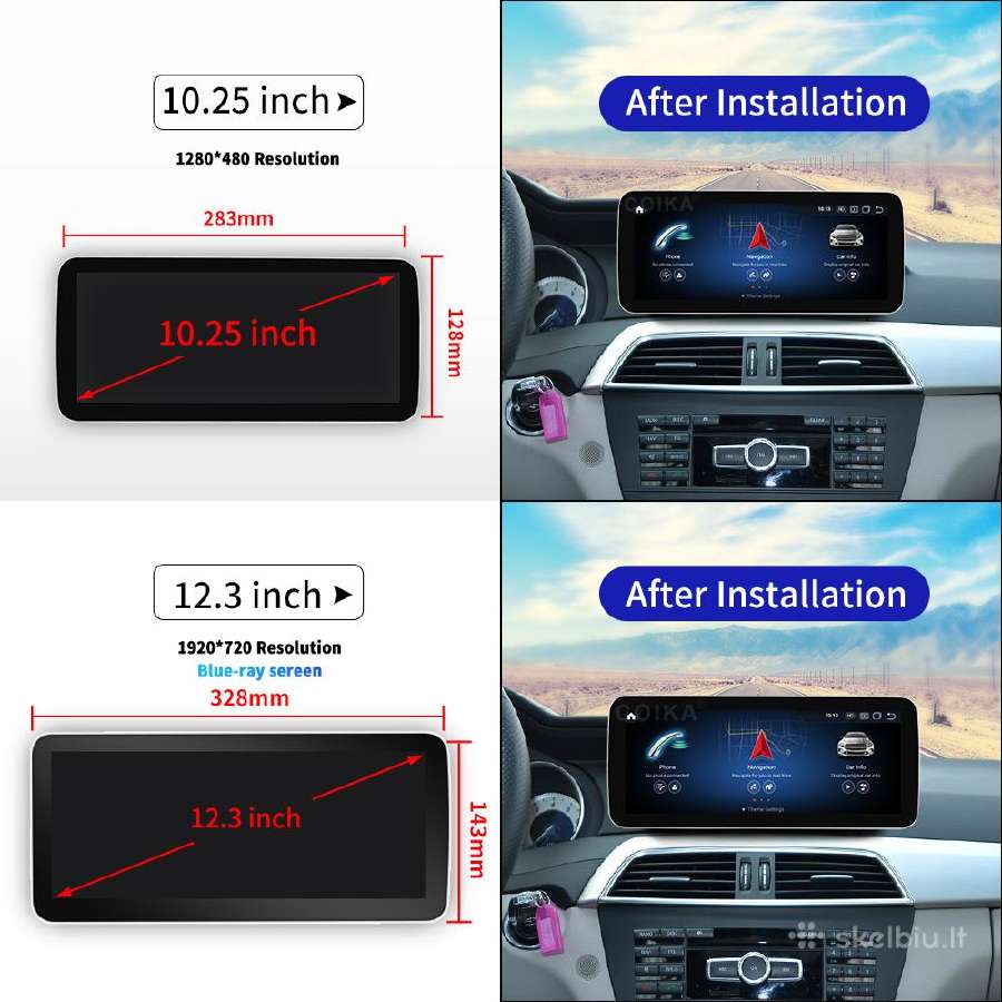 Mercedes W204 W205 X253 W446 2007-2018 android - nuotraukos Nr. 2