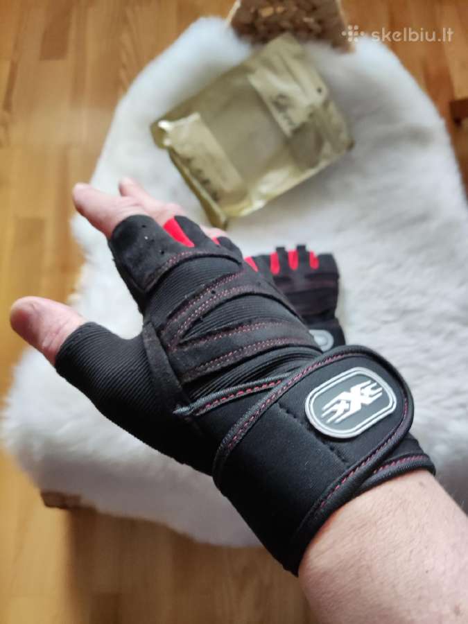 Pirštinės fitnesui, štangai, hanteliams ir pan.