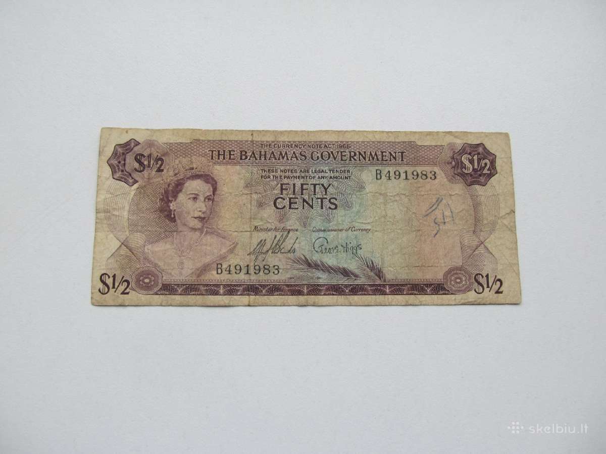 1/2 dolerio , Bahamai , 1965