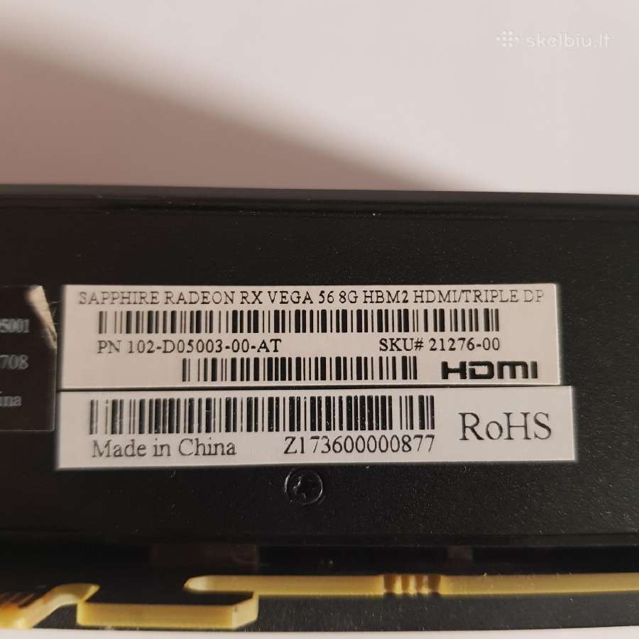 Radeon Vega 56 Liquid Cooling Vaizdo Plokštė - nuotraukos Nr. 2