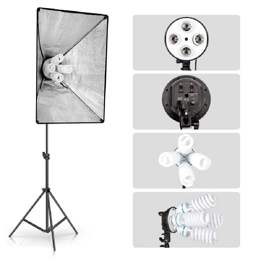 Pastovios šviesos softbox su 4 lemputėm ir stovu - nuotraukos Nr. 3