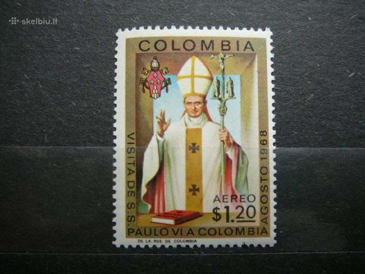 Popiezius Paulius Vi Kolumbija 1968 kb1137
