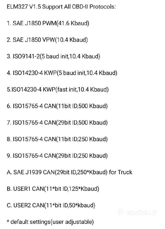 Obd II Elm327 1.5bluetooth universali diagnostika. - nuotraukos Nr. 8