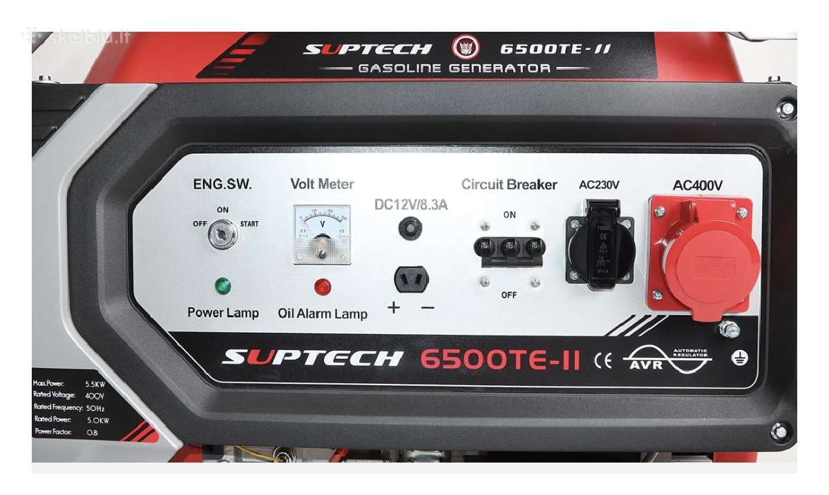 Generatorius Suptech 6500te-II (trifazis) 5,5kw - nuotraukos Nr. 4