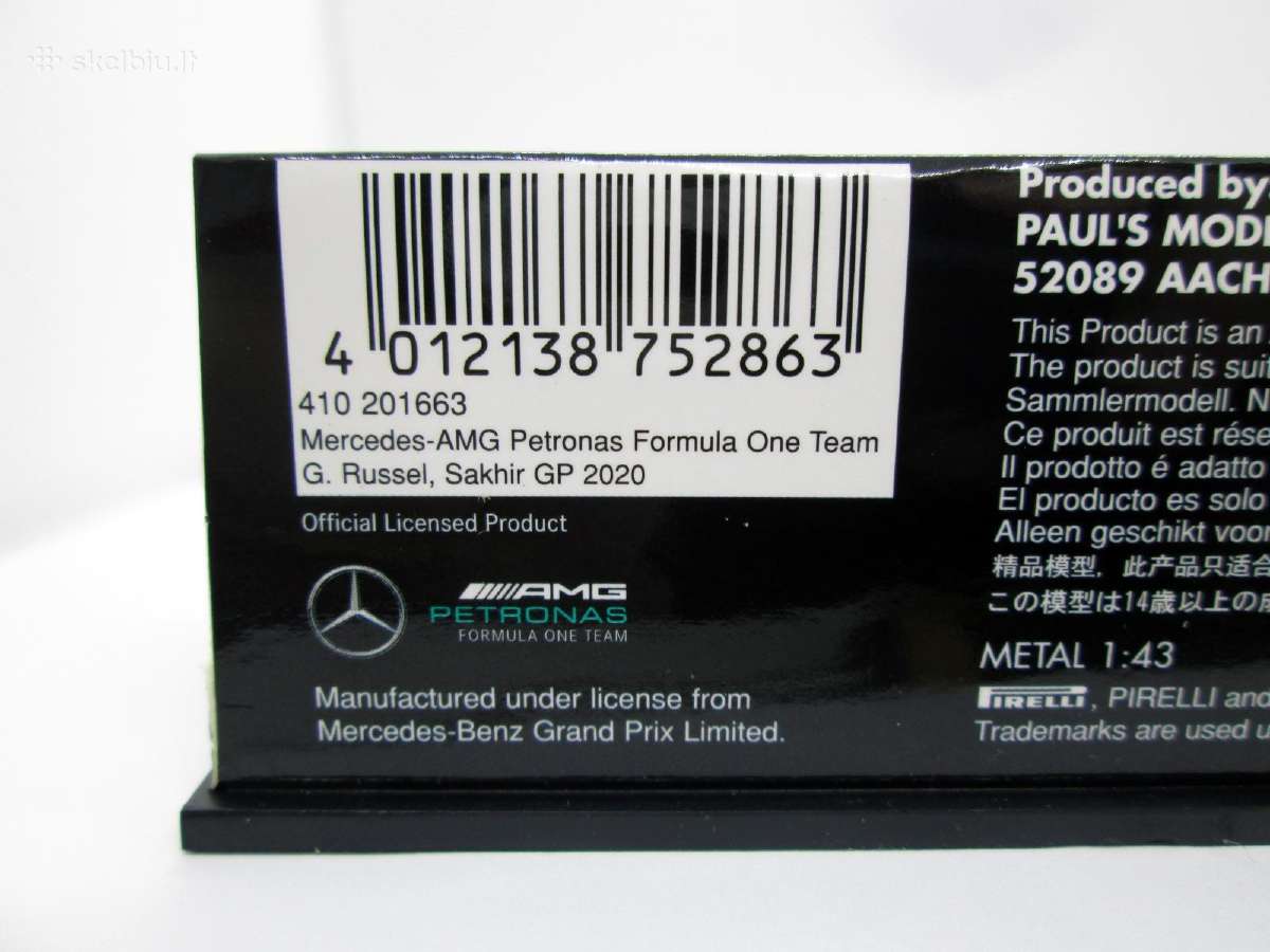 F1 Mercedes W11 Russell Sakhir Gp 2020 Minichamps - nuotraukos Nr. 4