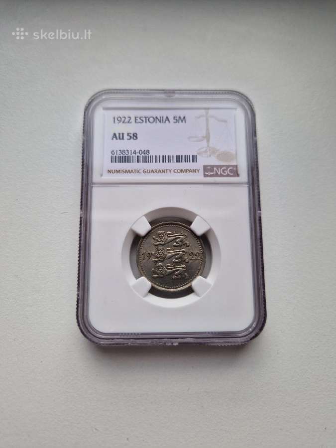 Ngs 1922 Estija 5 markes Au58