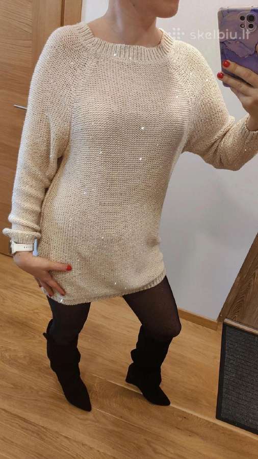 Nude tunika/kardiganas/mini sukenlė su blizgučiais - nuotraukos Nr. 11