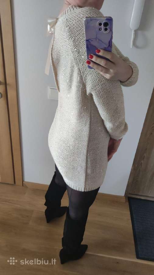 Nude tunika/kardiganas/mini sukenlė su blizgučiais - nuotraukos Nr. 4