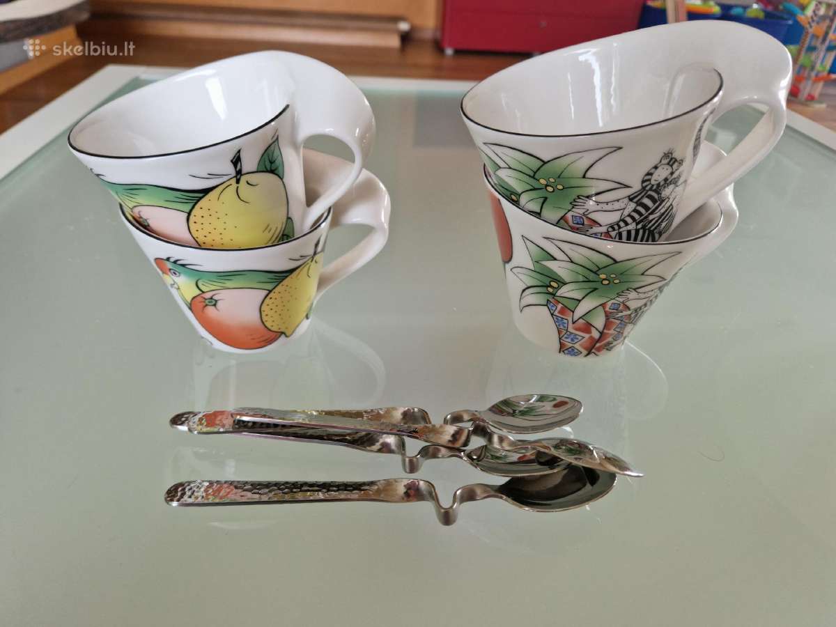 Egzotiškas puodelių rinkinys 4 vnt. - nuotraukos Nr. 3