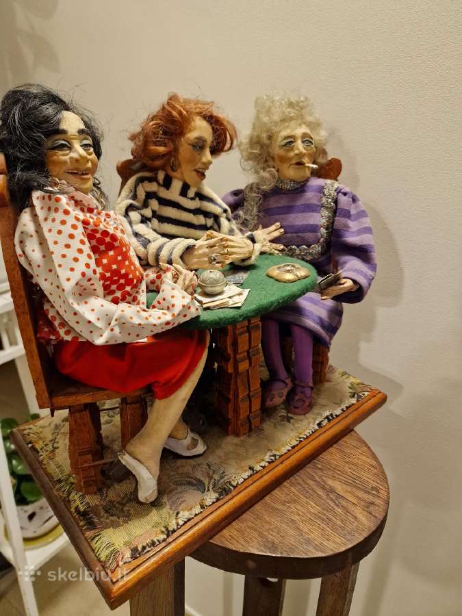 Vintažinės mid century autorinės lėlės "Lošėjos" - nuotraukos Nr. 19