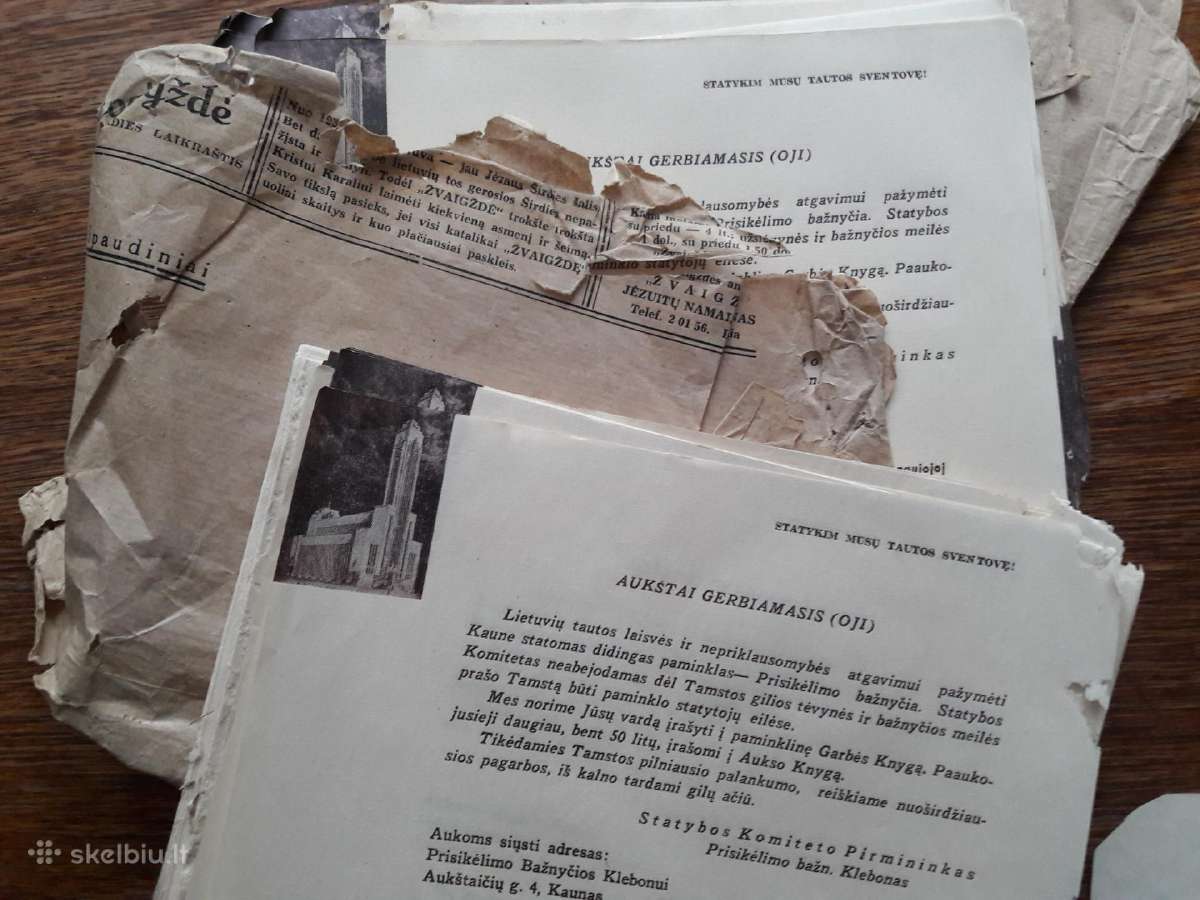 Tarpukario Lietuvos aukos prašymo lapelis