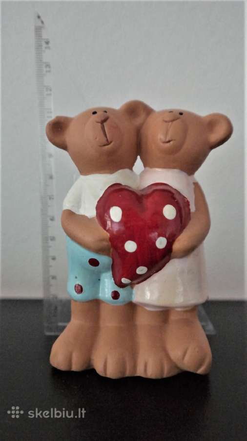 Meškiukai su širdele. Dydis 12 cm. - nuotraukos Nr. 2