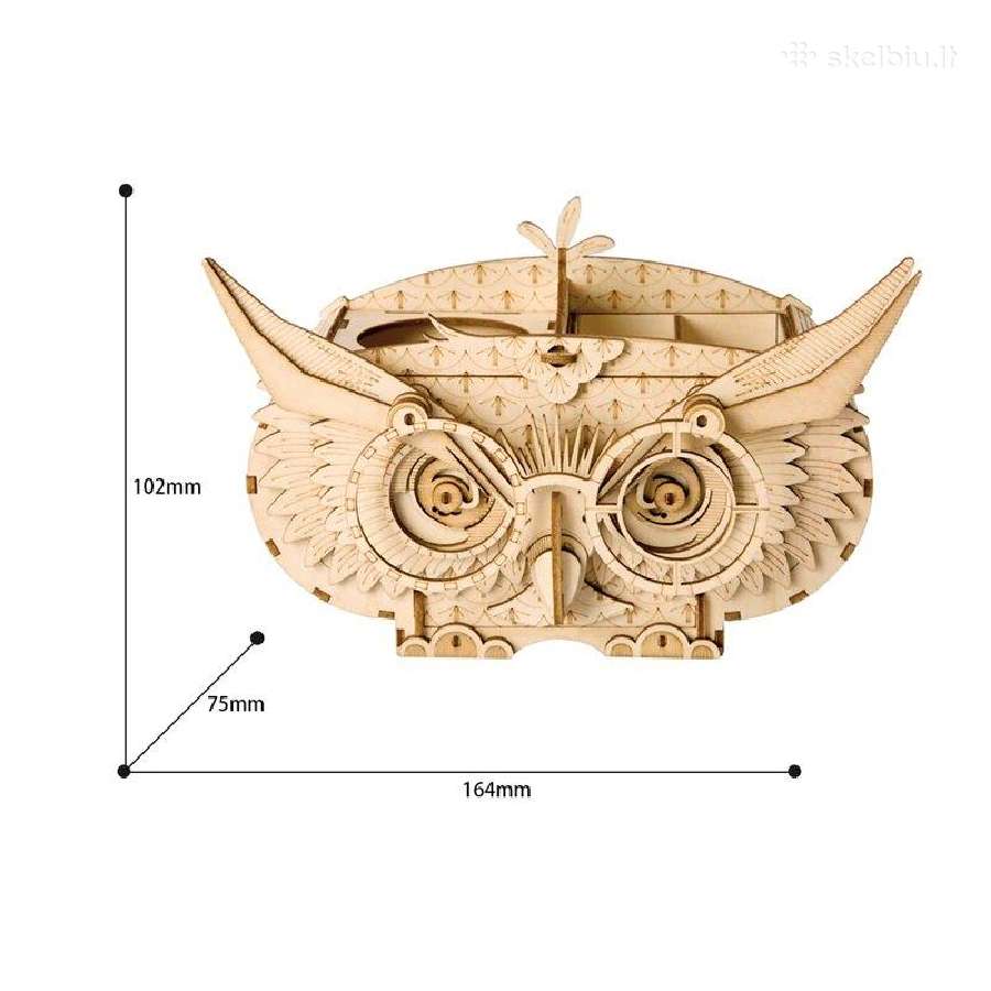 Robotime 3D apuoko medinis konstruktorius - nuotraukos Nr. 2
