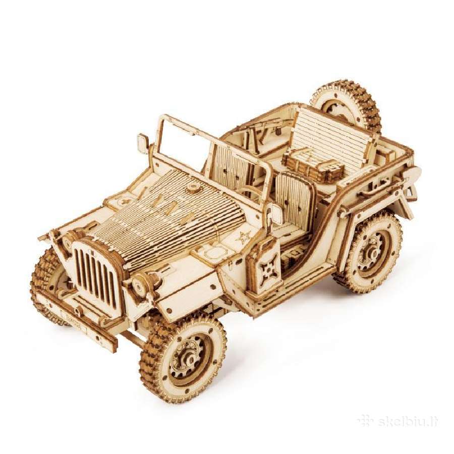 Robotime 3D medinis konstruktorius Armijos mašina