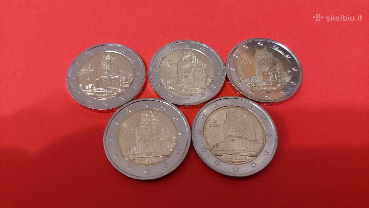 Vokietija 2023m. 2 € “hamburgas“ komplektas Unc